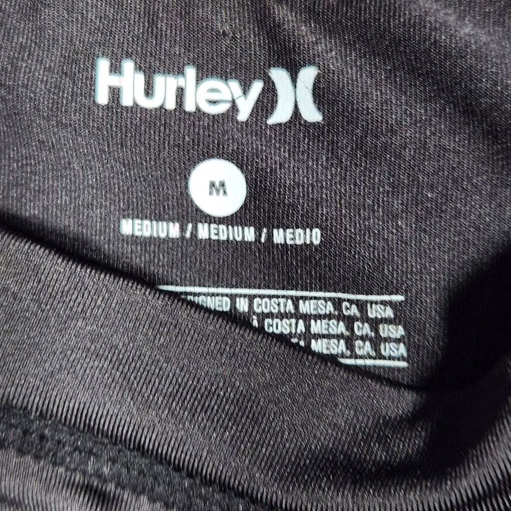 Hurley Boys Black Long Sleeve Rash Guard Swim Shirt Size Medium M - Picture 3 of 4